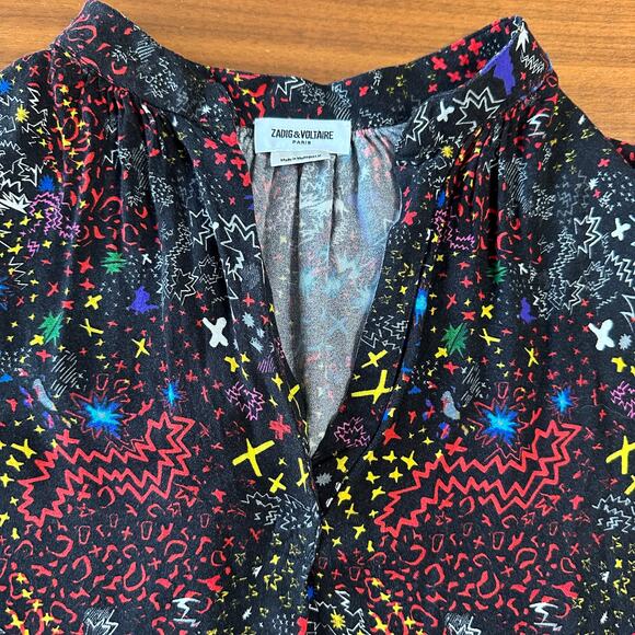 Zadig & Voltaire Tink Glam Rock Blouse in Abstract, Modern, Indie, Punk, Small - Picture 5 of 9